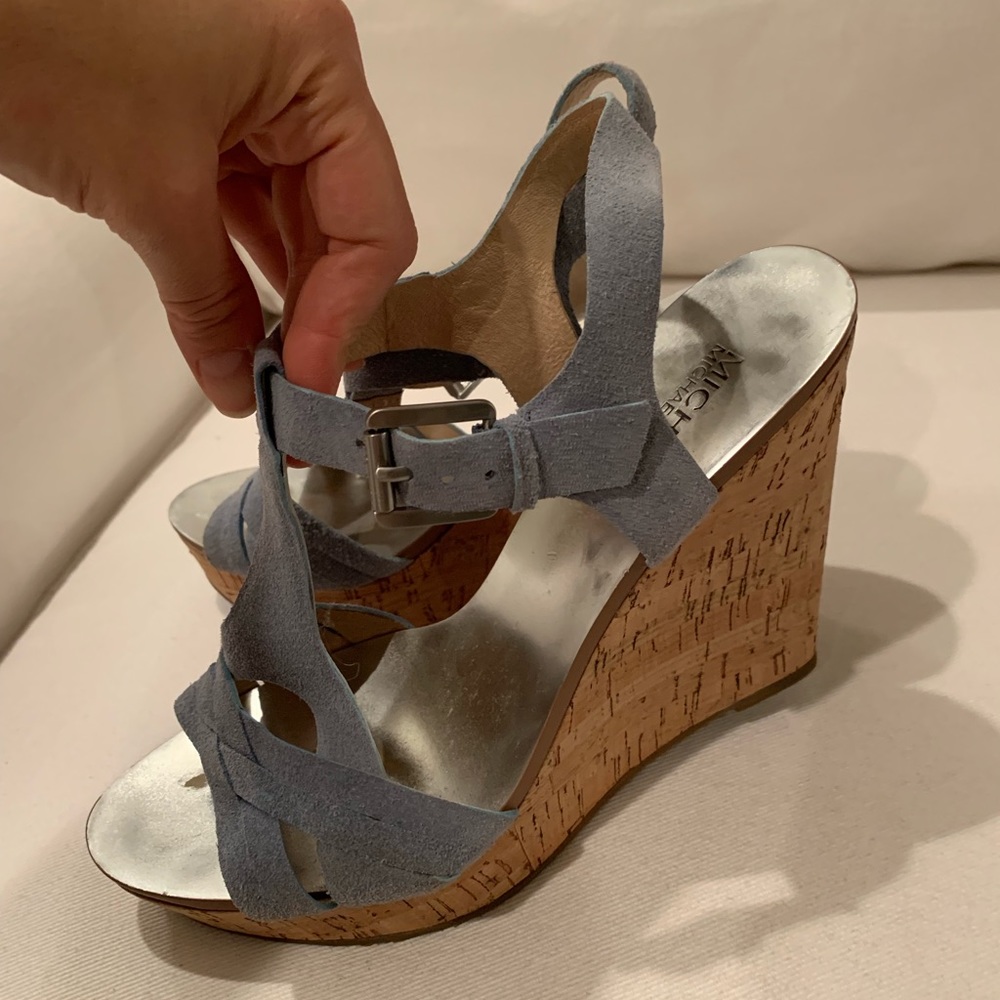 Michael Kors blue suede wedges, 8